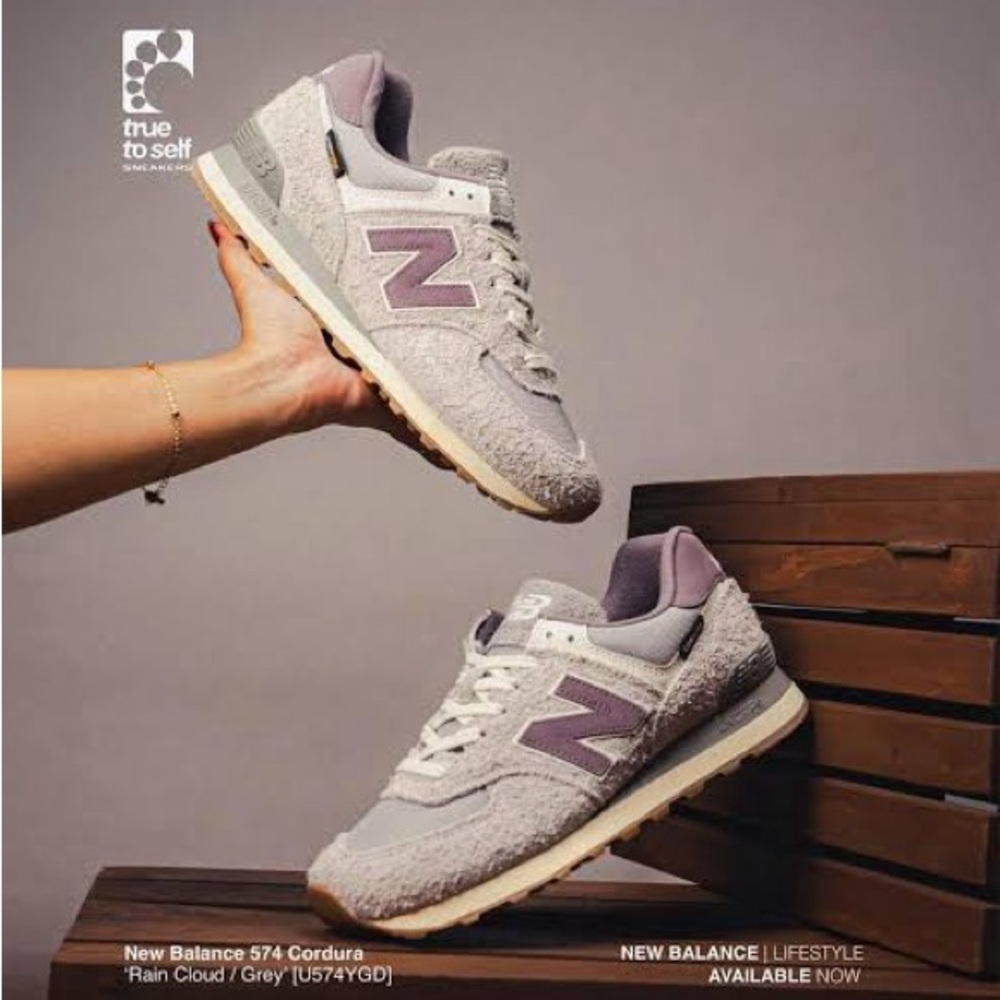 NEW BALANCE UNISEX U574YGD Rain Cloud Grey GREY & PURPLE SIZE 11.5 NEW - Picture 16 of 16